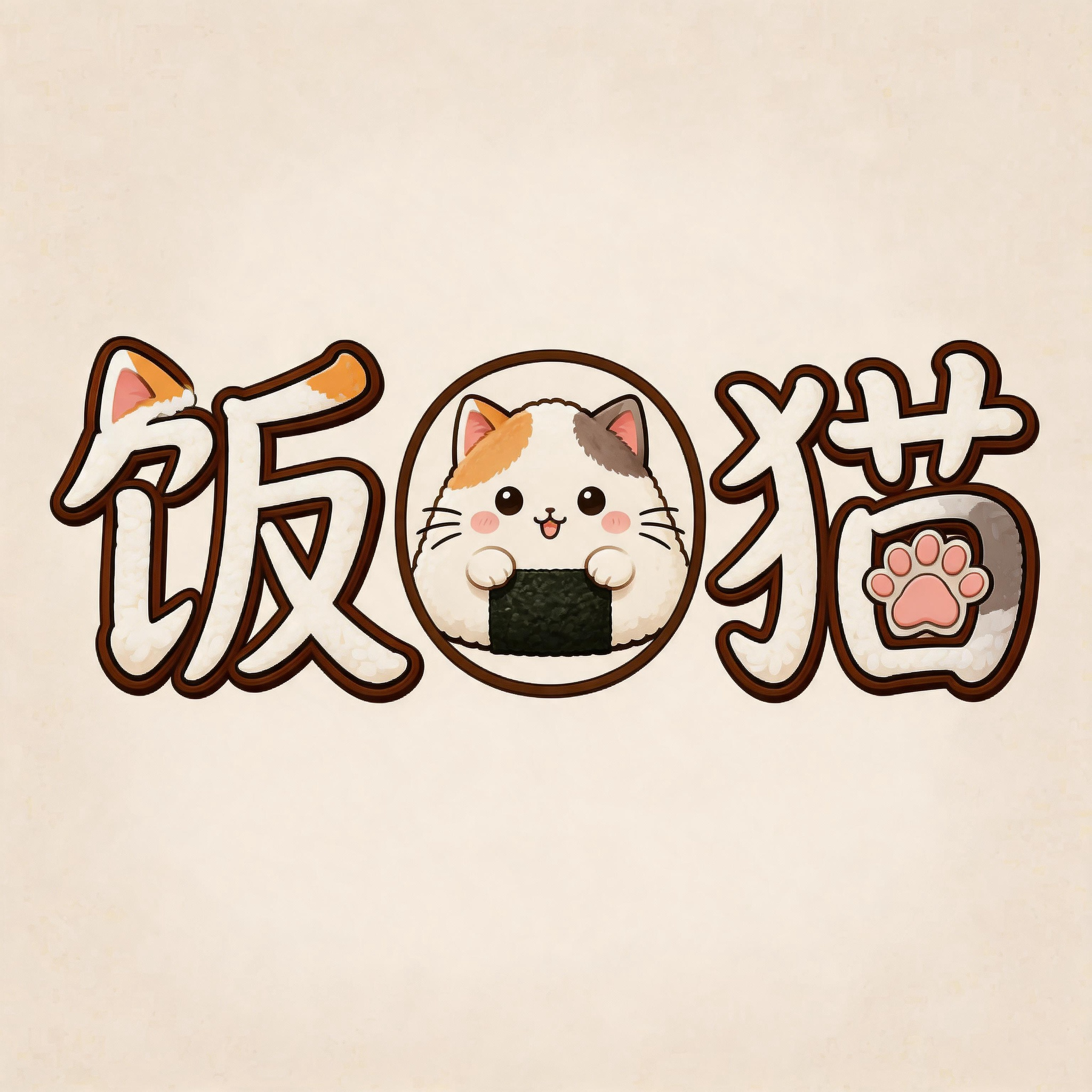 饭团猫花体字